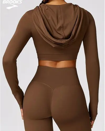 کراپ آستین بلند کلاه دار Brooks