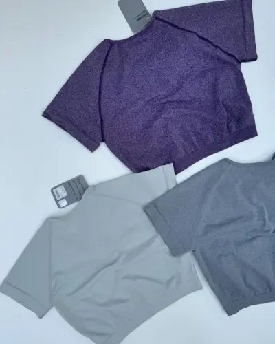کراپ سیملس جلو چین دار Gymshark